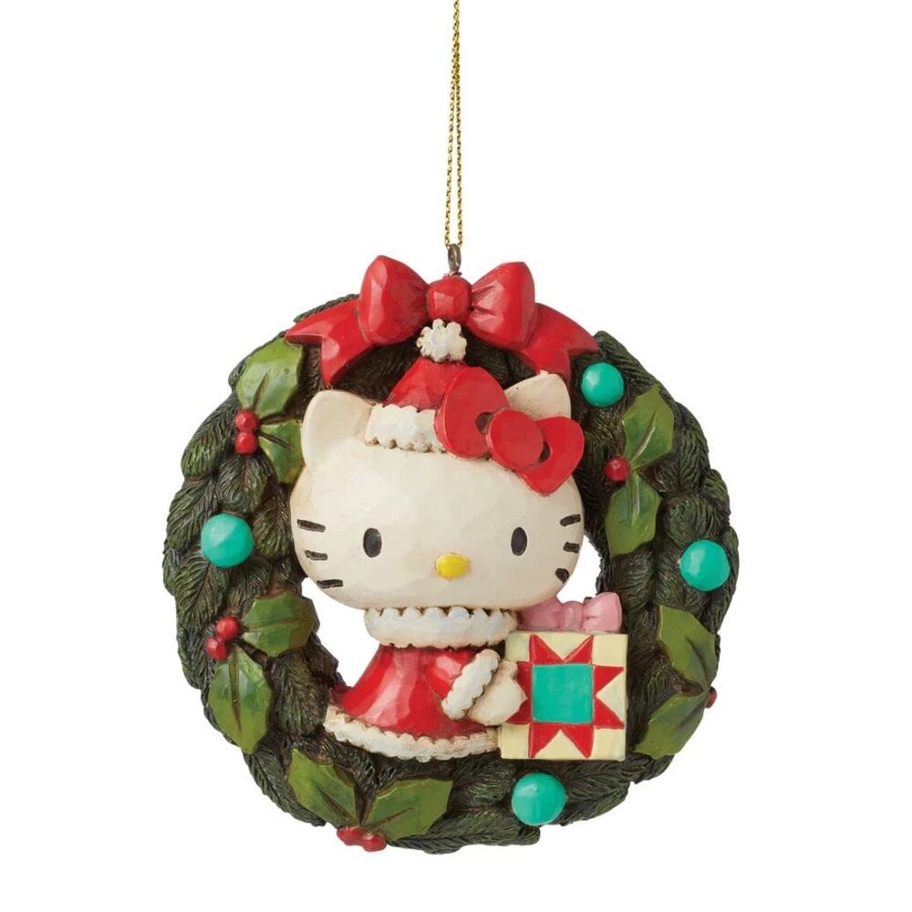 Sanrio Hello Kitty Wreath by Jim Shore #6015965 2024 Christmas Ornament‎